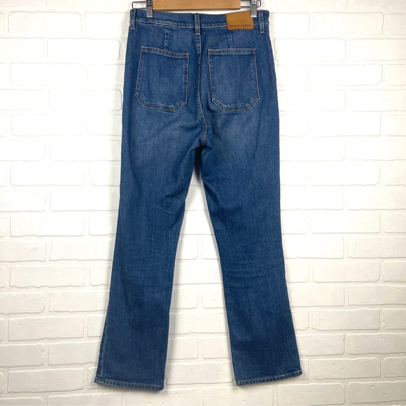 Denim Forum just peachy Straight Leg Jeans in Classic Blue zipper design 28 - Picture 3 of 11